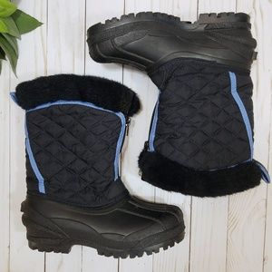 Kid's Faux Fur Quilted Winter Snow Boots